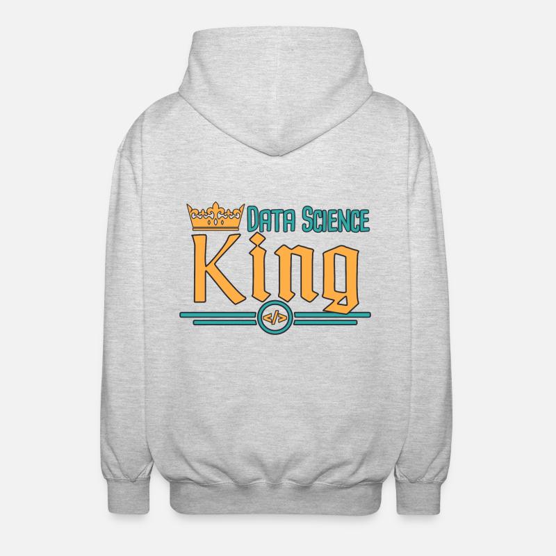 Data Science King - Unisex Hooded Jacket - light heather grey