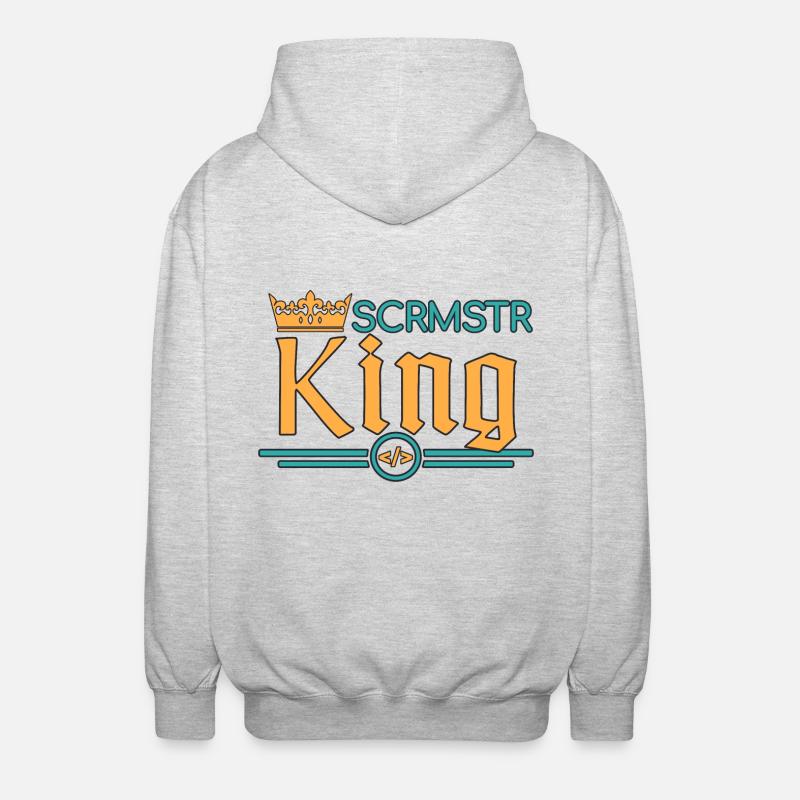 SCRMSTR King Scrum Master - Unisex Kapuzenjacke - Hellgrau meliert