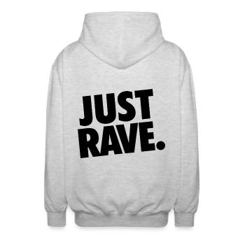 JUST RAVE - Unisex Kapuzenjacke - Hellgrau meliert - Hinten - AI Model Male 185 light (185cm)