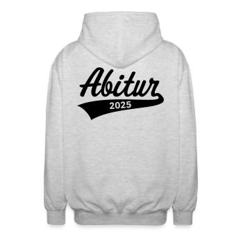 Abitur 2025 (Abiturient / Abi / Hochschulreife B) - Unisex Kapuzenjacke - Hellgrau meliert - Hinten - AI Model Male 185 light (185cm)
