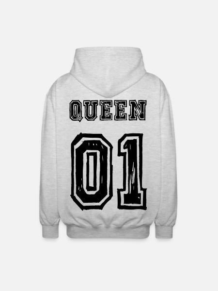 Queen King partner look Love - Unisex Hooded Jacket - light heather grey
