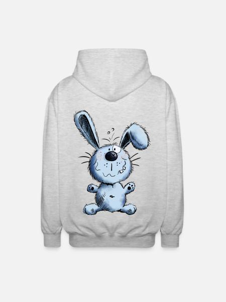 Lapin bleu - Veste à capuche unisexe - gris clair chiné