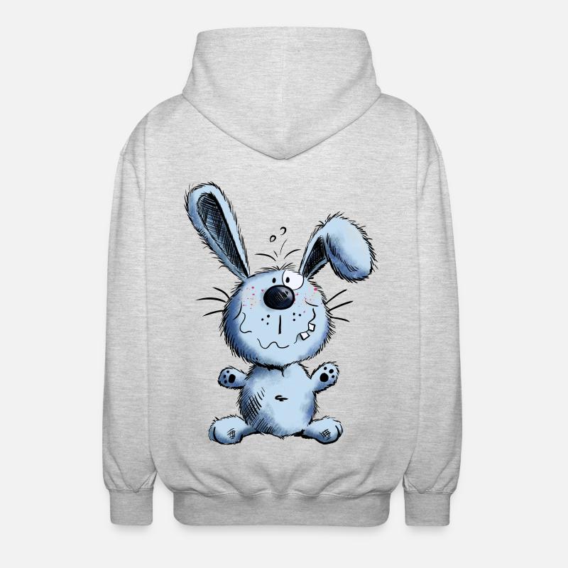 Lapin bleu - Veste à capuche unisexe - gris clair chiné