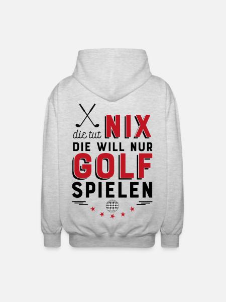 Golf spielen - Unisex Kapuzenjacke - Hellgrau meliert