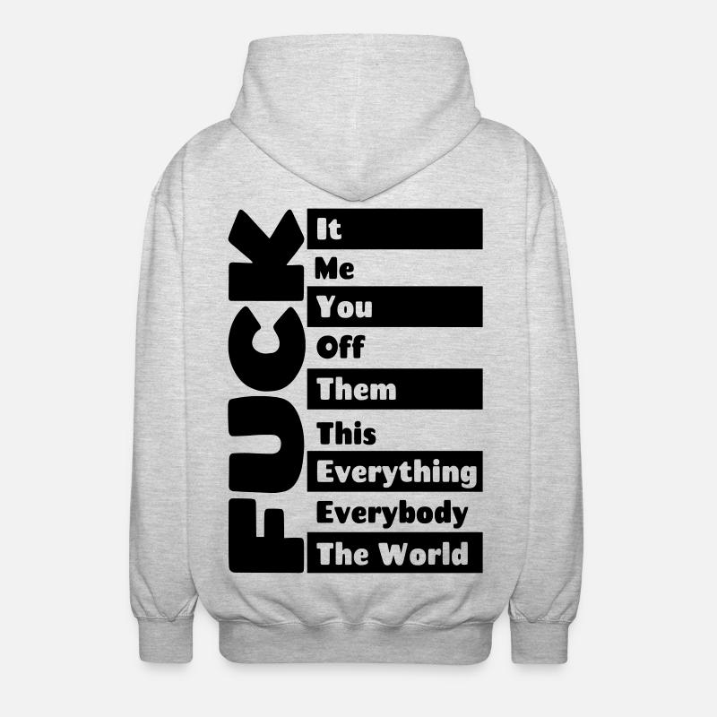 F**k everything # - Unisex Hooded Jacket - light heather grey