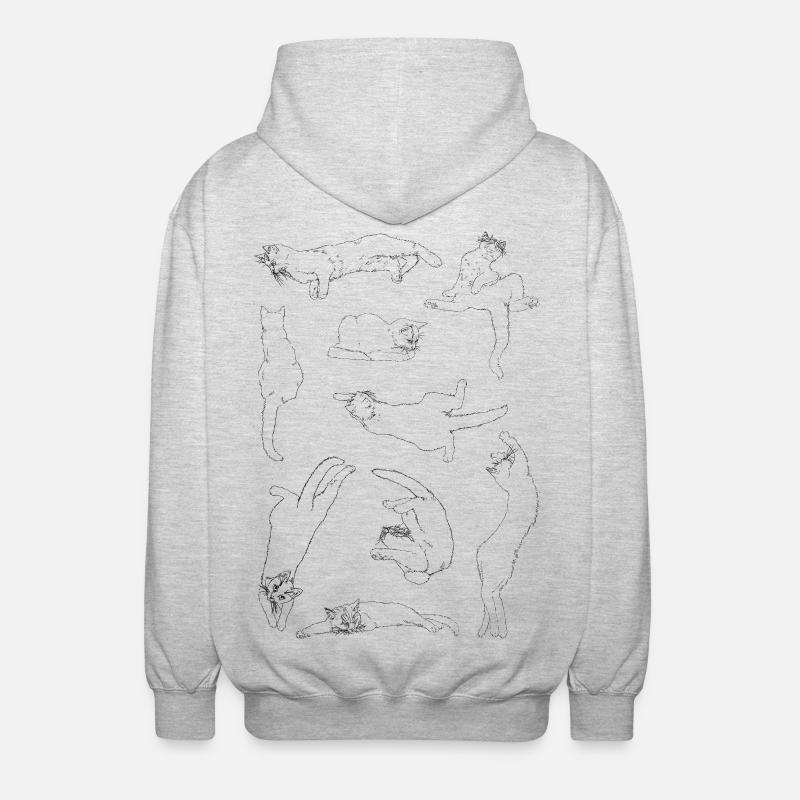 Anatomie du chat - Veste à capuche unisexe - gris clair chiné