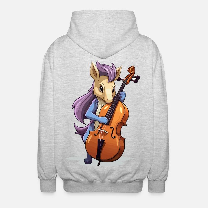 Violoncelle licorne - Veste à capuche unisexe - gris clair chiné