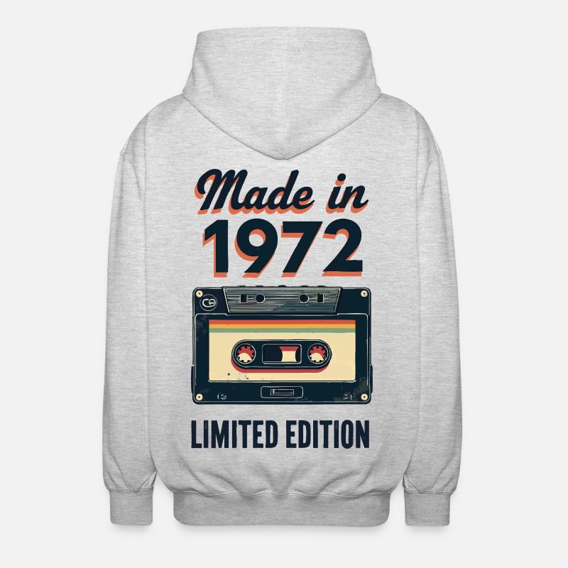 Made in 1972 – Limited Edition - Unisex Kapuzenjacke - Hellgrau meliert