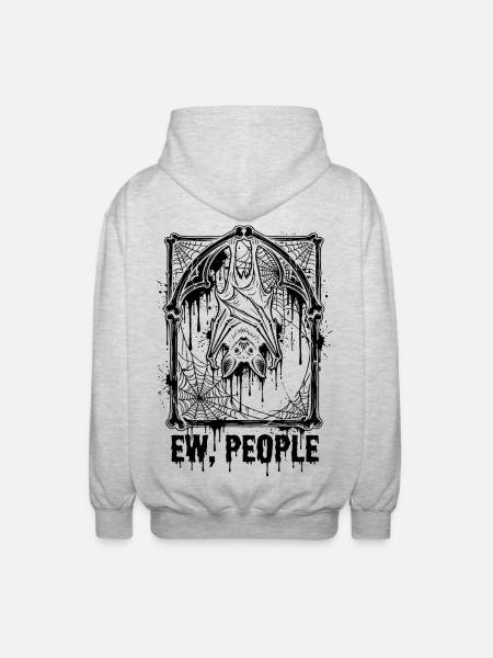 Ew People Bat Gothic - Unisex Hooded Jacket - light heather grey