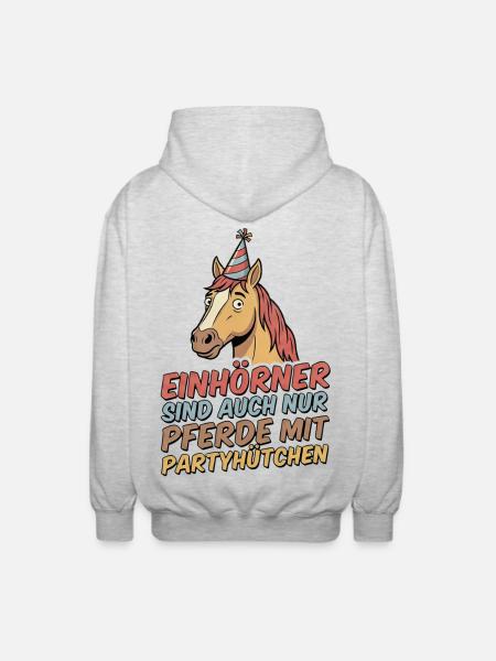 Party horse with hat - Unisex Hooded Jacket - light heather grey