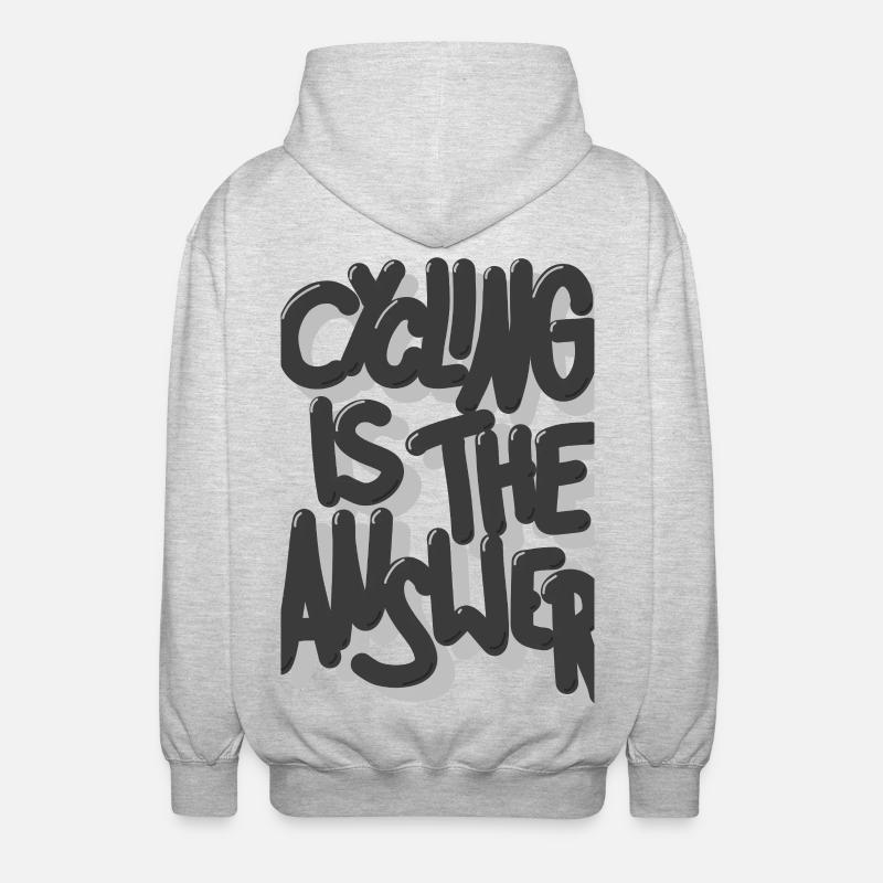 Cycling is the answer grau - Unisex Hooded Jacket - light heather grey