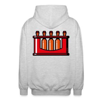 XRote Crate - Unisex Hooded Jacket - light heather grey - Back - AI Model Male 185 light (185cm)