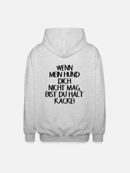 Hund Lustiger Spruch - Unisex Kapuzenjacke - Hellgrau meliert
