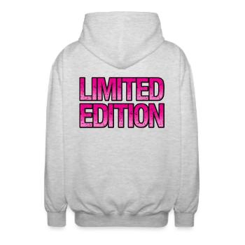 LIMITED EDITION - Unisex Kapuzenjacke - Hellgrau meliert - Hinten - AI Model Male 185 light (185cm)