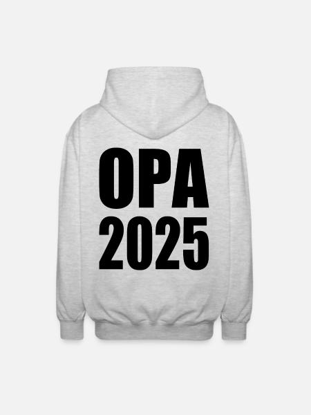 Opa 2025 - Unisex Kapuzenjacke - Hellgrau meliert