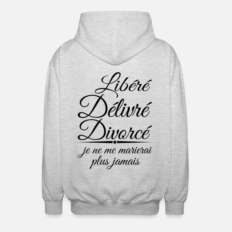Released, Delivered, Divorced Gift - Unisex Hooded Jacket - light heather grey