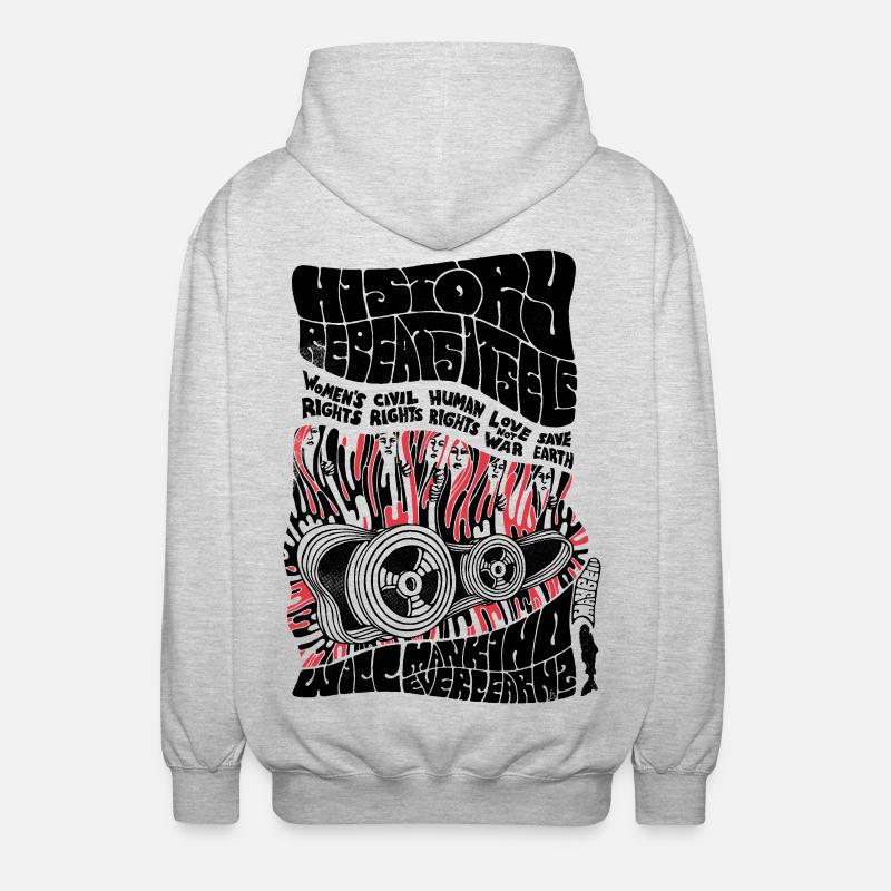 History repeats itself... - Unisex Hooded Jacket - light heather grey