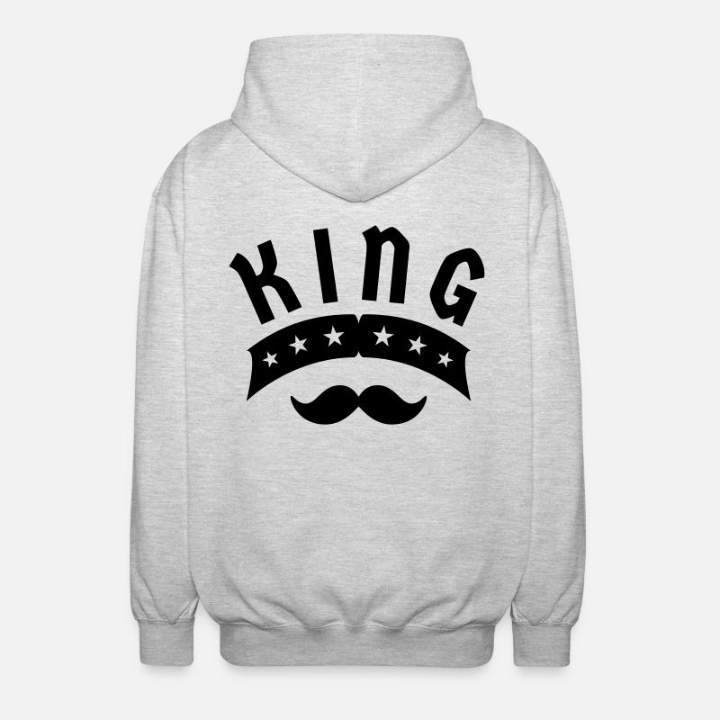 King Krone König Geschenk - Unisex Kapuzenjacke - Hellgrau meliert