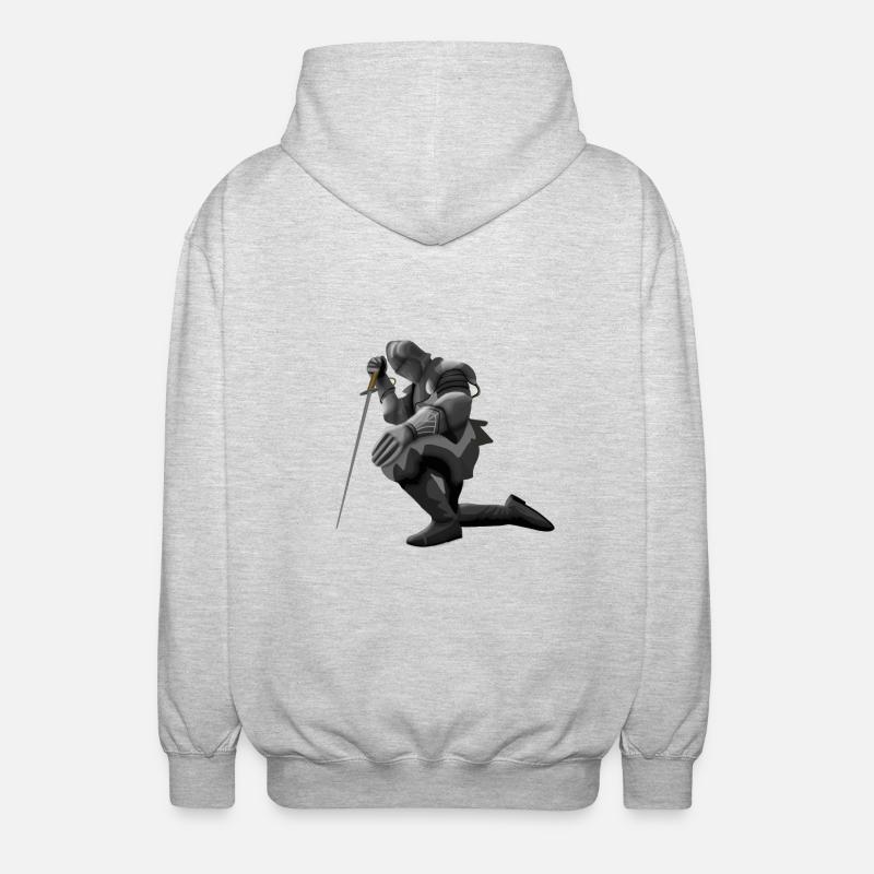 chevalier à genoux - Veste à capuche unisexe - gris clair chiné