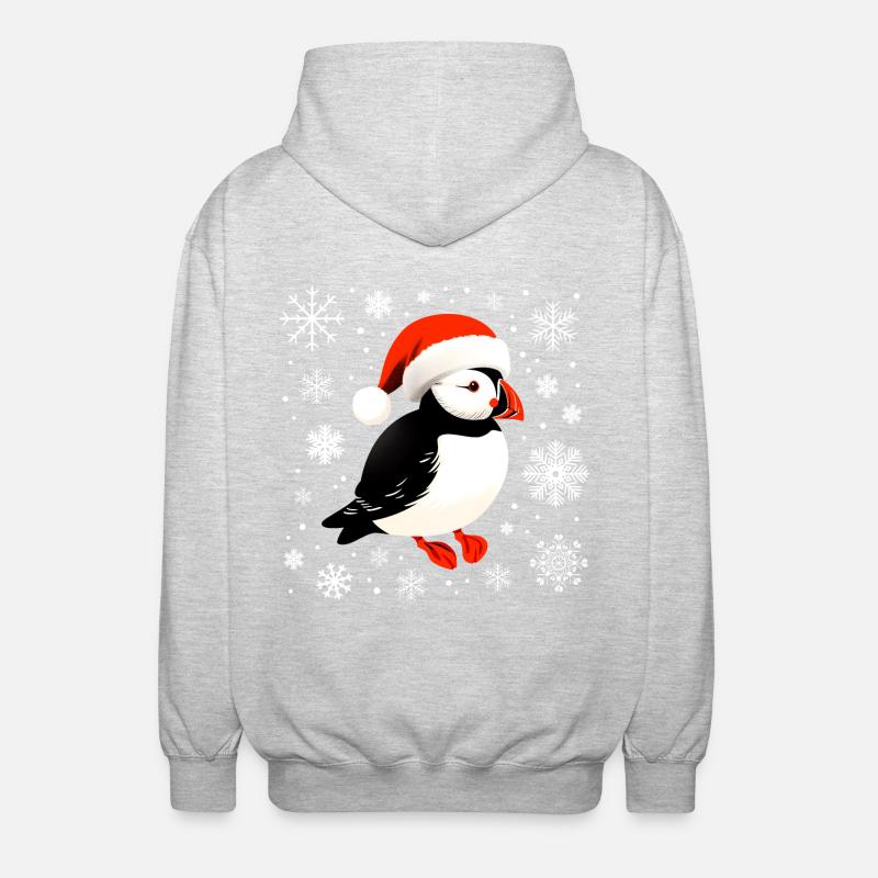 Macareux de Noël - Veste à capuche unisexe - gris clair chiné