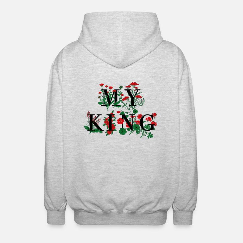 My King Partnershirt - Unisex Kapuzenjacke - Hellgrau meliert