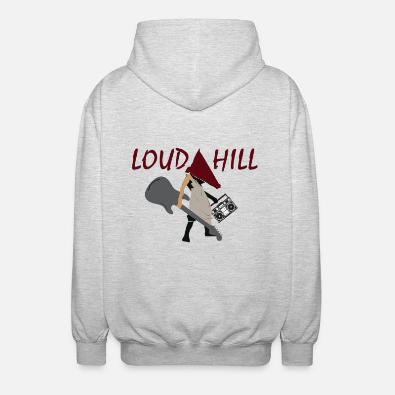 Loud Hill Pyramidenkopf Monster Geschenkidee - Unisex Kapuzenjacke - Hellgrau meliert