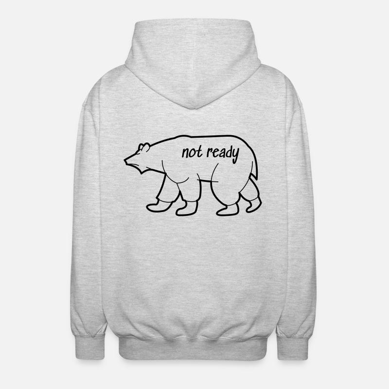 Eisbär Zeichnung - Unisex Kapuzenjacke - Hellgrau meliert
