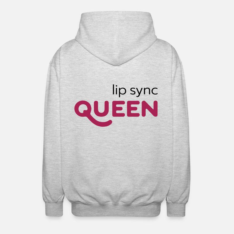 Lip Sync Queen - Unisex Kapuzenjacke - Hellgrau meliert