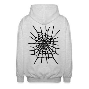 Spinnennetz Halloween - Unisex Kapuzenjacke - Hellgrau meliert - Hinten - AI Model Male 185 light (185cm)
