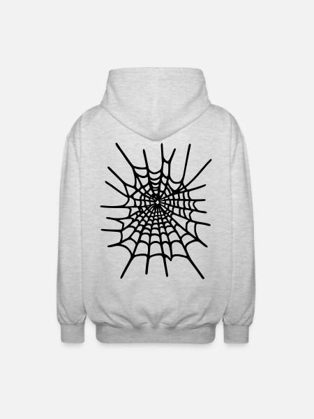 Spinnennetz Halloween - Unisex Kapuzenjacke - Hellgrau meliert
