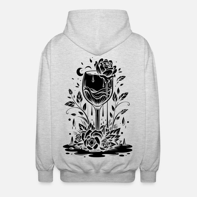Vibrant Jungle Leaf Pattern T-Shirt - Unisex Hooded Jacket - light heather grey