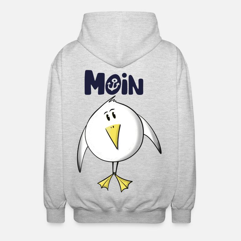 Möwe Moin Anker - Unisex Kapuzenjacke - Hellgrau meliert