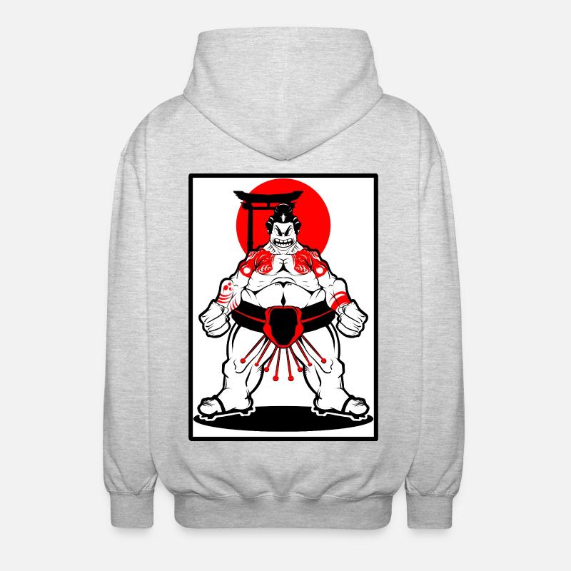 Sumo Krieger  - Unisex Kapuzenjacke - Hellgrau meliert