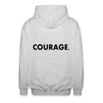 Courage - Veste à capuche unisexe - gris clair chiné - Dos - AI Model Male 185 light (185cm)