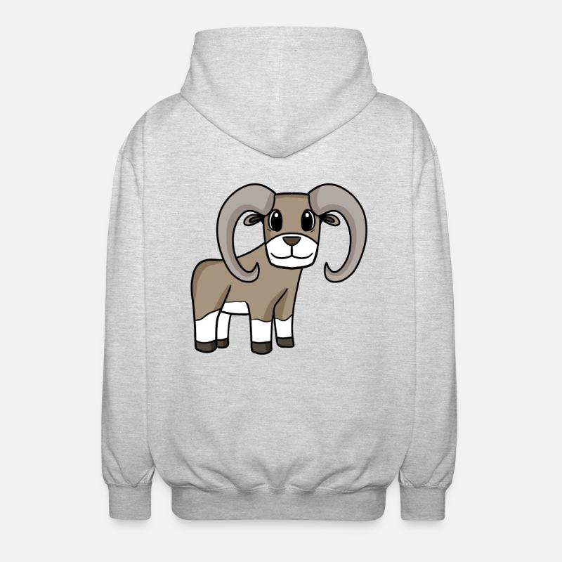 Mufflon Wildschaf - Unisex Kapuzenjacke - Hellgrau meliert