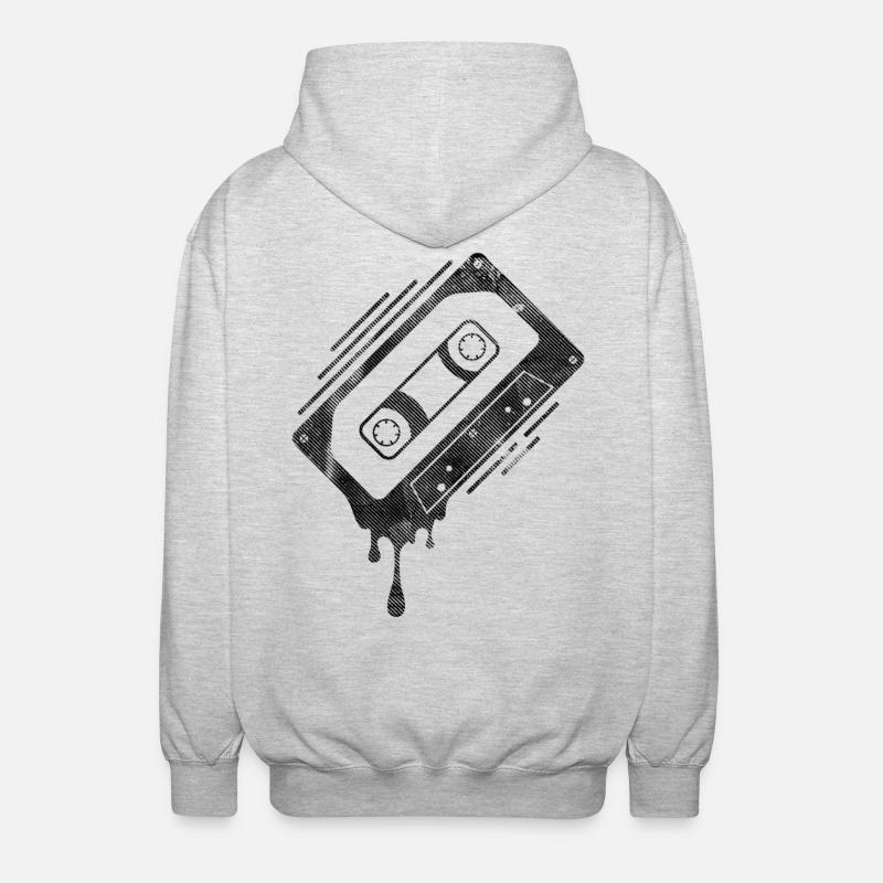 Dripping Cassette Tape - Unisex Hooded Jacket - light heather grey