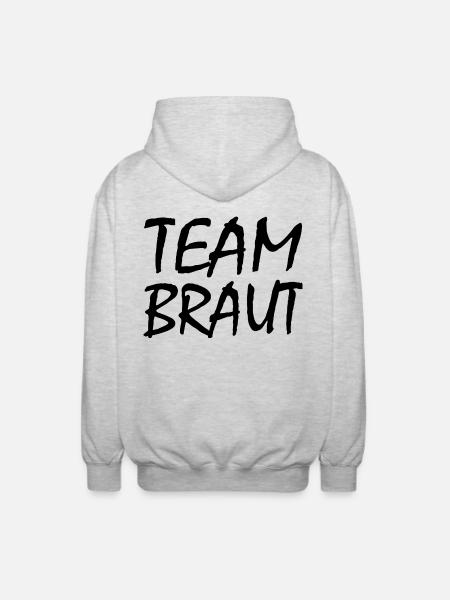 Team Braut - Unisex Kapuzenjacke - Hellgrau meliert