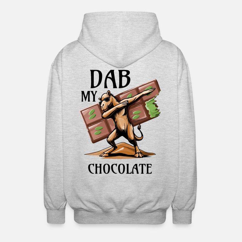 Dab My Chocolate – Der Dromedar-Dab! - Unisex Kapuzenjacke - Hellgrau meliert