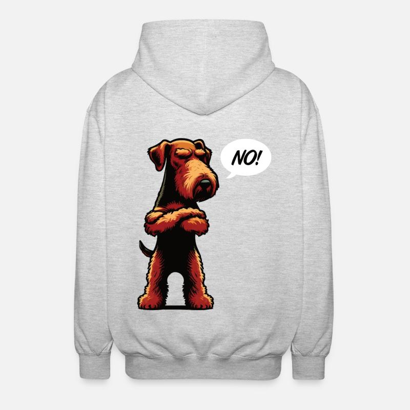 Pas d’Airedale Terrier Airedales Airedalebesitzer - Veste à capuche unisexe - gris clair chiné
