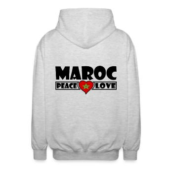 Maroc - Veste à capuche unisexe - gris clair chiné - Dos - AI Model Male 185 light (185cm)
