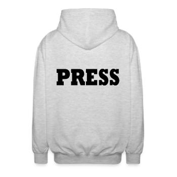 Press - Veste à capuche unisexe - gris clair chiné - Dos - AI Model Male 185 light (185cm)