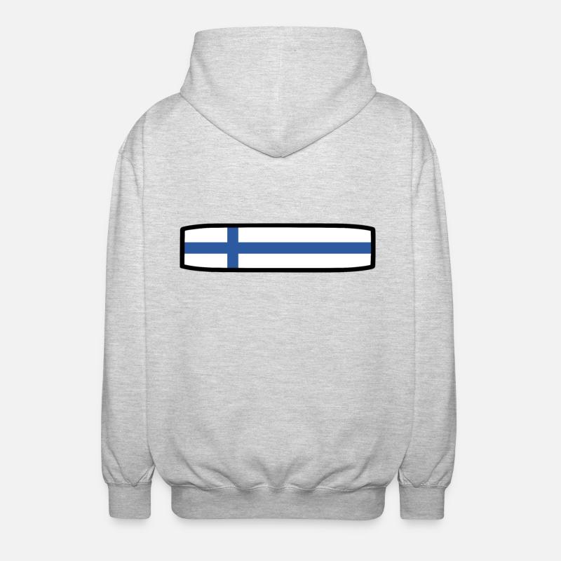 Drapeau de la Finlande - Veste à capuche unisexe - gris clair chiné