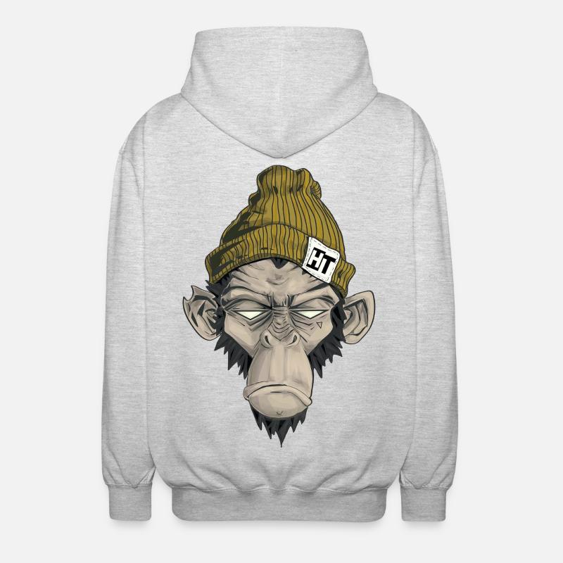 Rap Monkey - Unisex Hooded Jacket - light heather grey