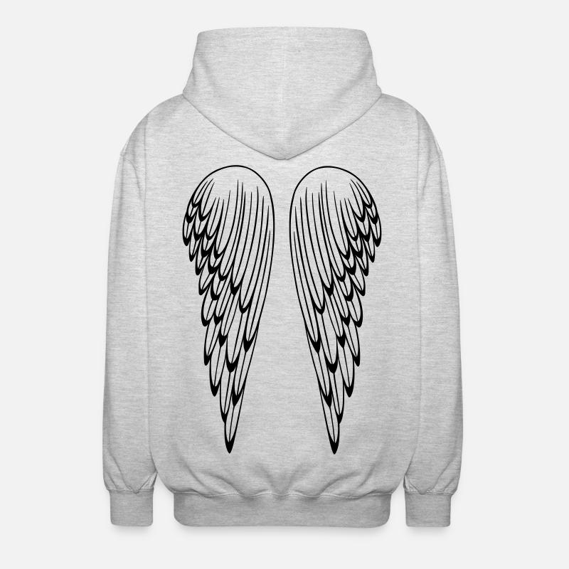 Ailes d'ange, ailes, ange - Veste à capuche unisexe - gris clair chiné