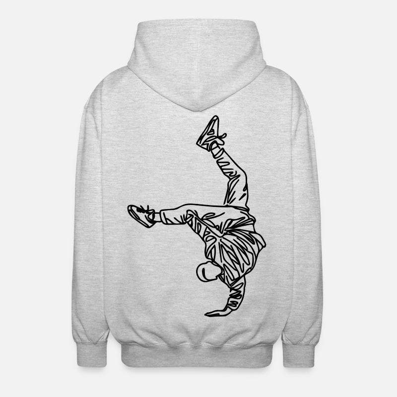 Breakdancer Drawing - Unisex Hooded Jacket - light heather grey