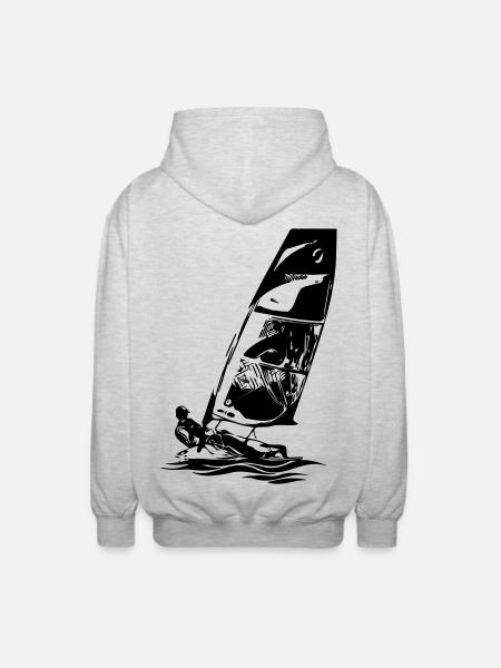 Open Skiff Sailing dinghy Sailboat Regatta sailing Kids - Unisex Hooded Jacket - light heather grey