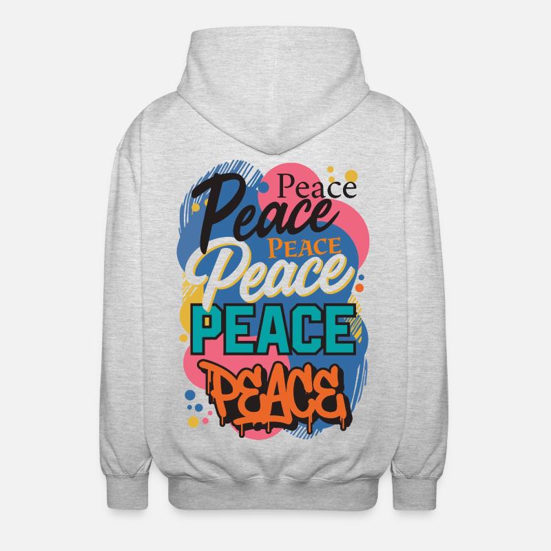 La paix en graffiti - Veste à capuche unisexe - gris clair chiné