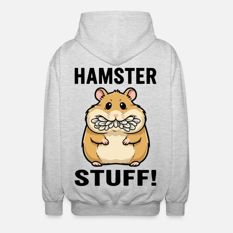 Hamster Stuff Samenwangen Nagetier - Unisex Kapuzenjacke - Hellgrau meliert