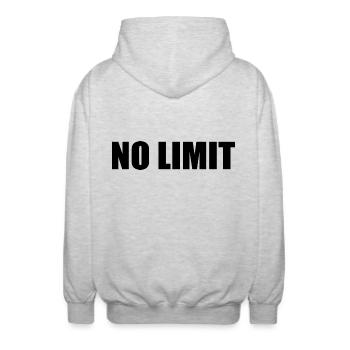 No limit - Unisex Kapuzenjacke - Hellgrau meliert - Hinten - AI Model Male 185 light (185cm)