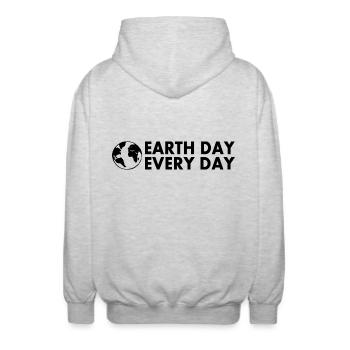 Earth day every day - Veste à capuche unisexe - gris clair chiné - Dos - AI Model Male 185 light (185cm)